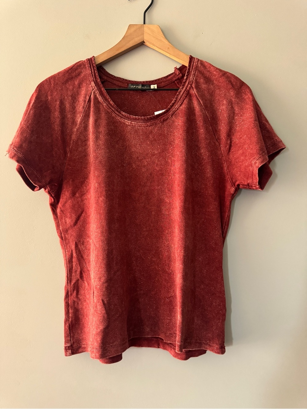 Options | eyelet sparkle short sleeve top | M